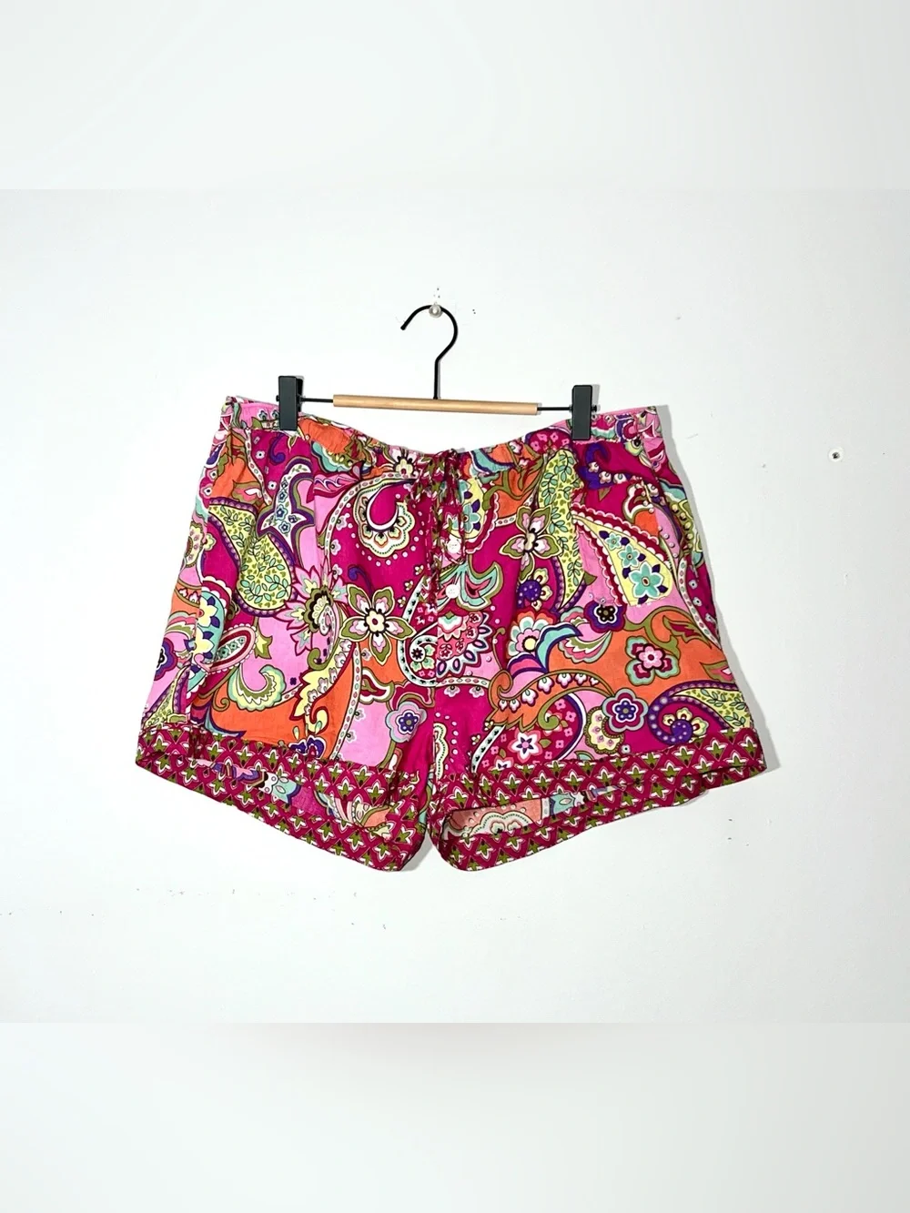 Vera Bradley Paisley Floral Pink Pajama Lounge Shorts XL
